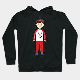 Boy with Christmas pajamas Hoodie